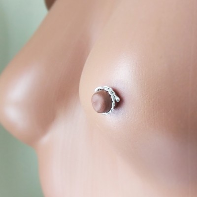 Non piercing Silver Nipple Rings Handmade body jewelry