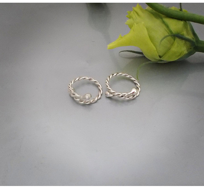 Non piercing Silver Nipple Rings Handmade body jewelry