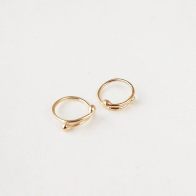 2pcs Non Piercing 14 Karat  GOLD PLATED over 925 Solid Sterling Silver
