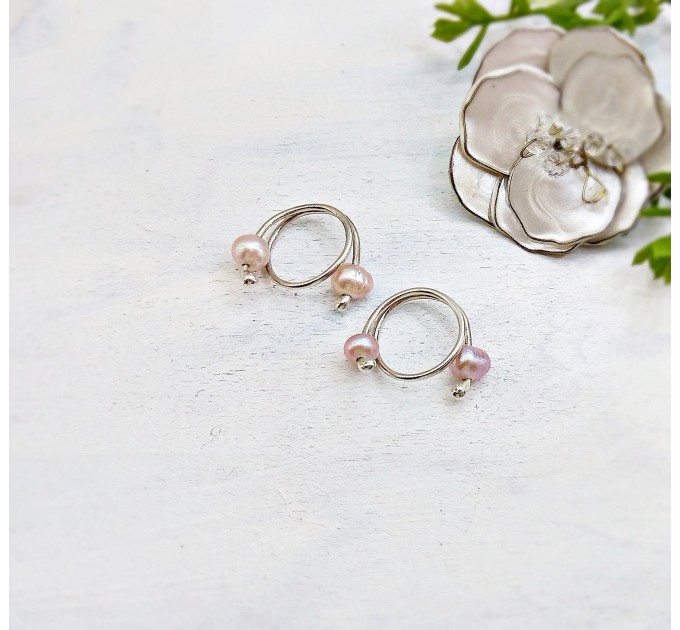 Peach, white pearls nipple clamps - Non Piercing Nipple Rings