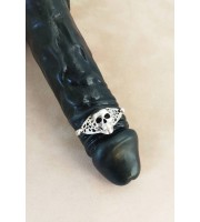 Sterling silver cock ring Skull- Adjustable penis ring - jewelry for mens - hammered ring