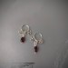 Garnet fake piercing Nipple Rings With natural garnets beads - Solid sterling Silver