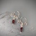 Garnet fake piercing Nipple Rings With natural garnets beads - Solid sterling Silver