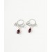Garnet fake piercing Nipple Rings With natural garnets beads - Solid sterling Silver