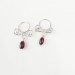 Garnet fake piercing Nipple Rings With natural garnets beads - Solid sterling Silver