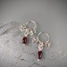 Garnet fake piercing Nipple Rings With natural garnets beads - Solid sterling Silver