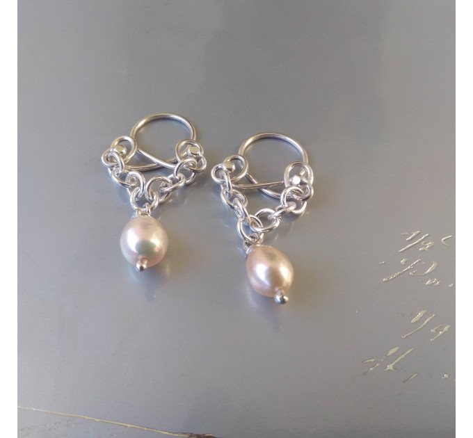 Handmade Nipple clamps Non Piercing Nipple Rings with pech sea pearls