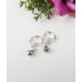 Sterling silver Nipple rings with gray crystal - Fake nipple piercing