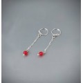 Nipple jewelry Non Piercing Nipple Rings With red quartz beads - Solid sterling Silver - Fake Piercing - gift for wife