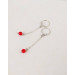 Beautiful Non Piercing Nipple Rings With red quartz beads - Solid sterling Silver - Fake Piercing - gift for wife