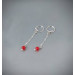 Beautiful Non Piercing Nipple Rings With red quartz beads - Solid sterling Silver - Fake Piercing - gift for wife