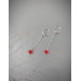 Beautiful Non Piercing Nipple Rings With red quartz beads - Solid sterling Silver - Fake Piercing - gift for wife