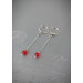 Beautiful Non Piercing Nipple Rings With red quartz beads - Solid sterling Silver - Fake Piercing - gift for wife