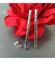 Handmade Sterling silver stud Earrings textured sticks earrings