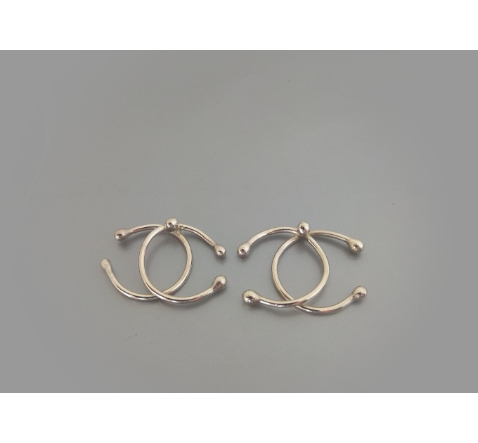 Handmade Silver Nipple Rings Non Piercing adjustable Nipple Rings