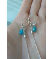 Blue chrystals Silver Nipple rings with chain and blue chrystals -  Non Piercing Nipple Ring