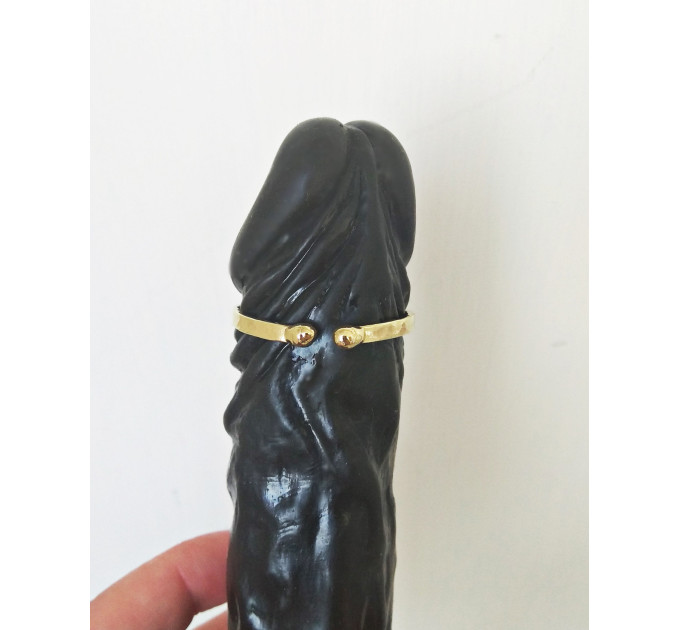  Brass cock ring - Adjustable penis ring - jewelry for mens - hammered ring  Body jewelry   