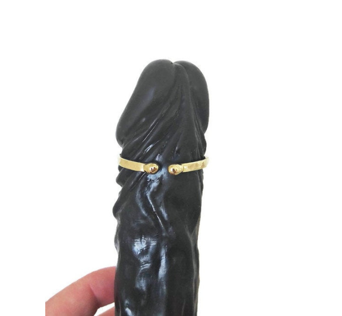  Brass cock ring - Adjustable penis ring - jewelry for mens - hammered ring  Body jewelry  2 