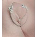 Chain Clitoral Jewellery serling silver Faux piercing  with silver chain  Non Piercing Clit Clip Adult fun sex toys