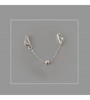 Chain Clit with beadtoral Jewellery serling silver Faux piercing  with silver chain  Non Piercing Clit Clip Adult fun sex toys