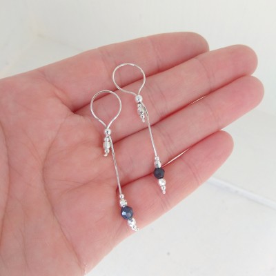 Sapphire Nipple Noose Solid Silver Body Jewelry Nipple Dangles