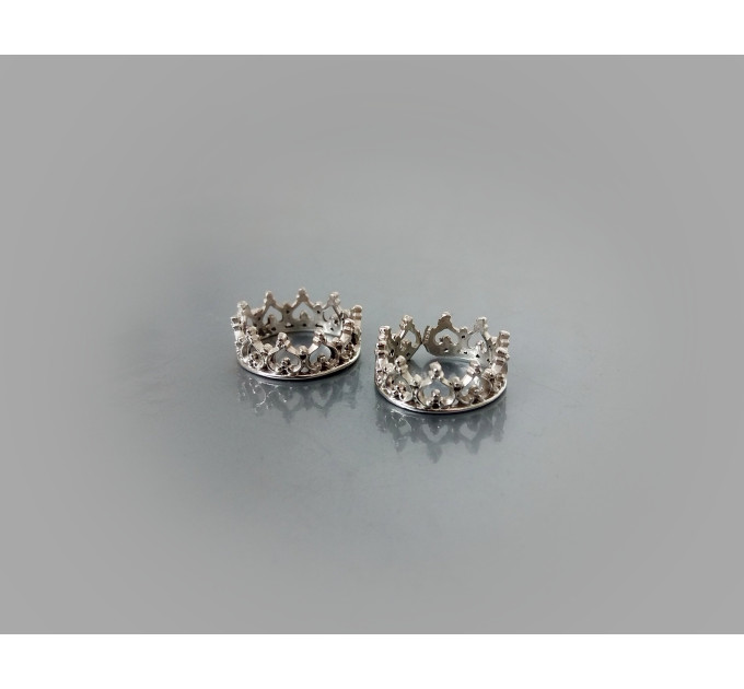 Non piercing nipple jewelry - Silver Nipple Rings Сrown Non Piercing adjustable Nipple Ring