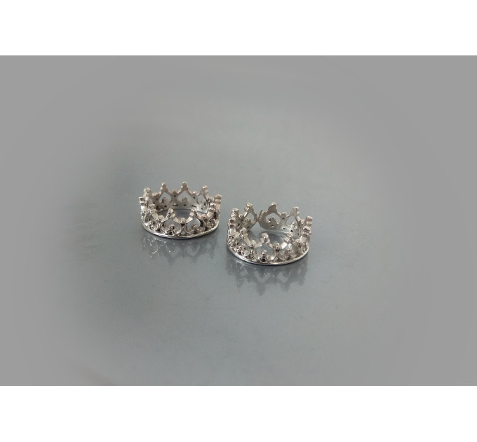 Non piercing nipple jewelry - Silver Nipple Rings Сrown Non Piercing adjustable Nipple Ring