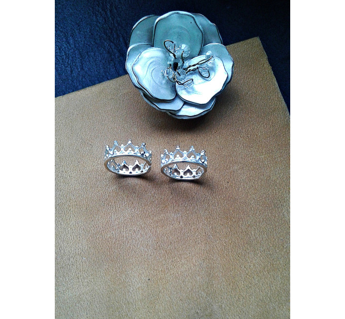 Non piercing nipple jewelry - Silver Nipple Rings Сrown Non Piercing adjustable Nipple Ring