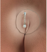 Clitoral Jewellery serling silver Faux piercing  with natural pearl Non Piercing Clit Clip Adult fun sex toys