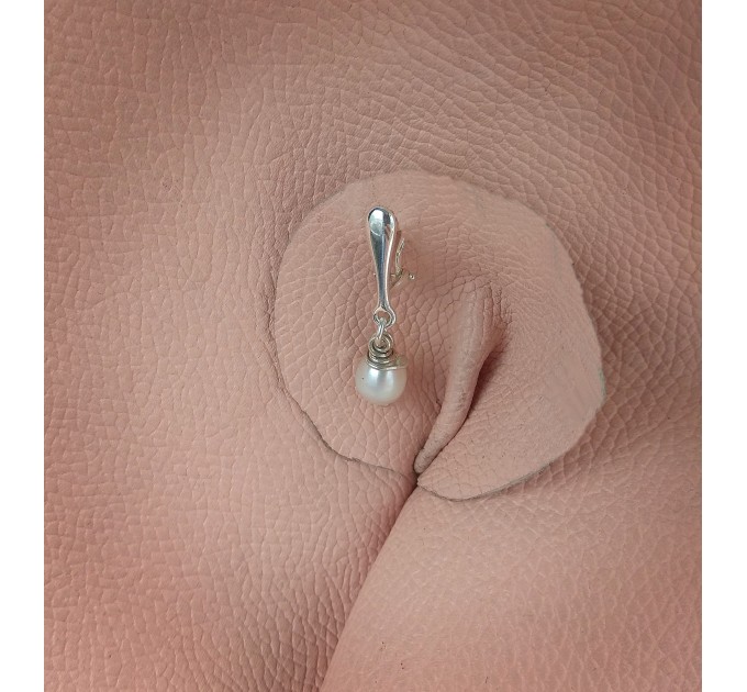 Clitoral Jewellery serling silver Faux piercing  with natural pearl Non Piercing Clit Clip Adult fun sex toys