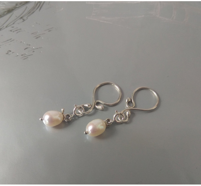 Handmade Nipplerings with White Paerls Nipple rings Non Piercing Nipple Rings with natural pearls