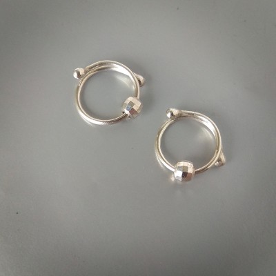 Fake Nipple rings with silver beads -  Non Piercing  nipple rings