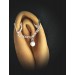Clitoral Jewellery serling silver with white natural pearl  Faux piercing  with silver chain  Non Piercing Clit Clip Adult fun sex toys