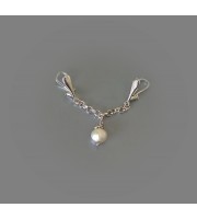 Clitoral Jewellery serling silver with white natural pearl  Faux piercing  with silver chain  Non Piercing Clit Clip Adult fun sex toys Clitoral Jewellery serling silver with white natural pearl  Faux piercing  with silver chain  Non Piercing Clit Clip Adult fun sex toys
