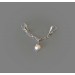 Clitoral Jewellery serling silver with white natural pearl  Faux piercing  with silver chain  Non Piercing Clit Clip Adult fun sex toys