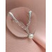 Clitoral Jewellery serling silver with white natural pearl  Faux piercing  with silver chain  Non Piercing Clit Clip Adult fun sex toys