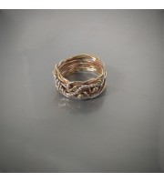 Boho Ring handmade out of silver and brass wire\wirewrap art\ Hippie Ring Wide Ring Free style ring\trend random wrapped ring