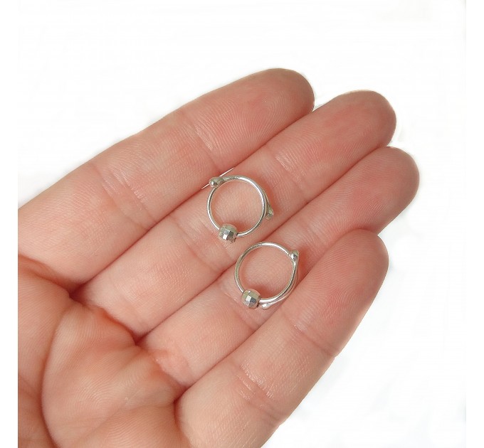  Silver  Nipple rings with silver beads -  Non Piercing  nipple rings  Nipple jewelry  4 