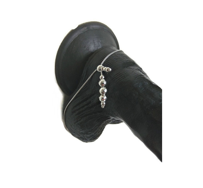  Sterling silver lasso with silver beads and chain Snake  - Sterling silver jewelry   Adjustable ring - jewelry for mens  Body jewelry  1 