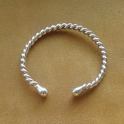 Twisted Silver Adjustable penis ring - Sterling silver cock ring -  jewelry for mens