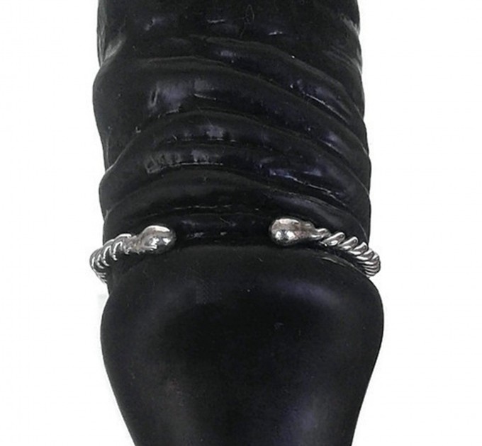  Twisted Silver Adjustable penis ring - Sterling silver cock ring -  jewelry for mens  Male body jewelry  8 