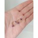 Brass Nipple Rings - 2pcs non piercing Nipple Rings with violet amethyst beads