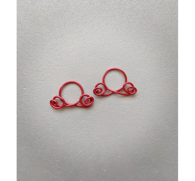 Red Nipple Rings - Fake Piercing