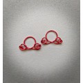 Red Nipple Rings - Fake Piercing