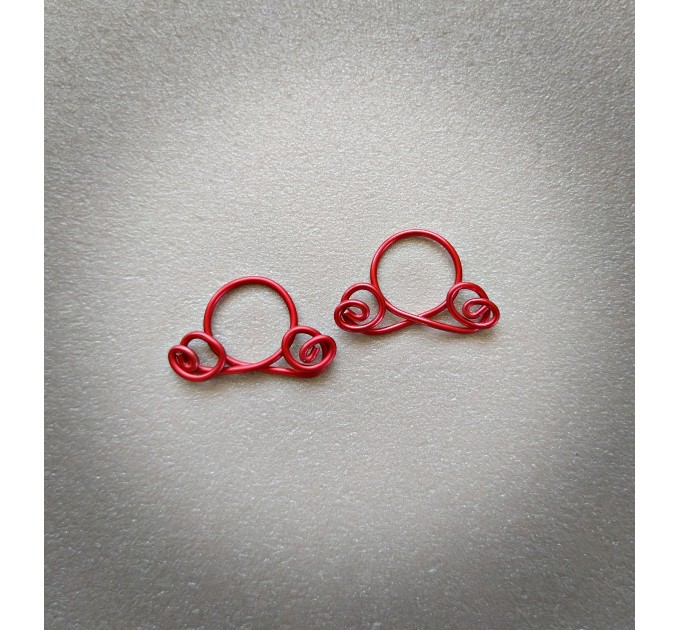 Red Nipple Rings - Fake Piercing