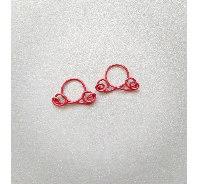 Red Nipple Rings - Fake Piercing