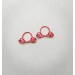Red Nipple Rings - Fake Piercing