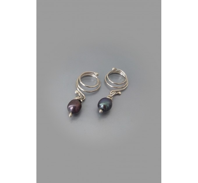 Non Piercing Nipple Rings with freshwater pearls in sterling silver