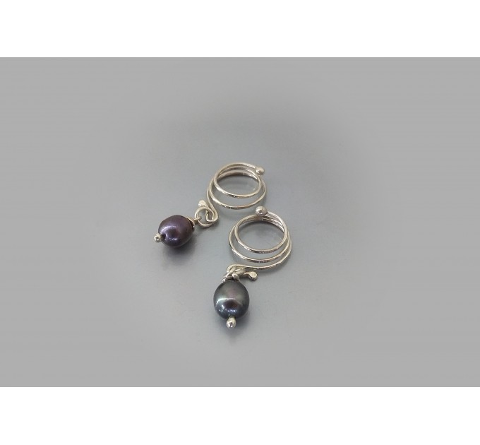 Non Piercing Nipple Rings with freshwater pearls in sterling silver