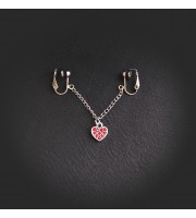 Heart Clitoral Jewellery, Faux piercing with chain and heart Non Piercing Mature ,Clit Clip Adult fun sex toys